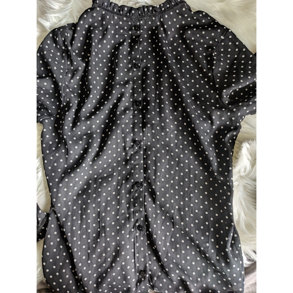 Bongo black and white polkadot button down blouse - Picture 2 of 5